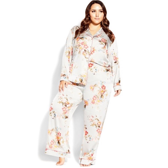 Plus size City Chic PJs The Avenue Cora Satin Pajama Pant NWT - Picture 1 of 7